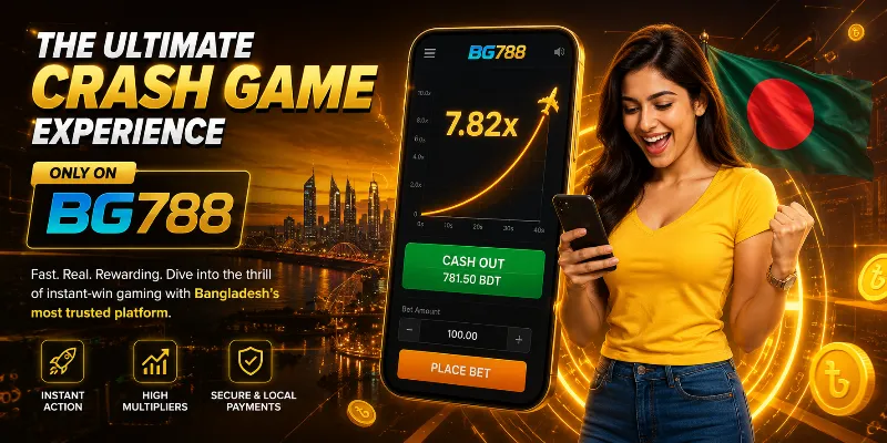 BG788 premium platform featuring a high-intensity crash game format with instant-win mechanics and localized financial tools for the Bangladeshi digital gaming market.